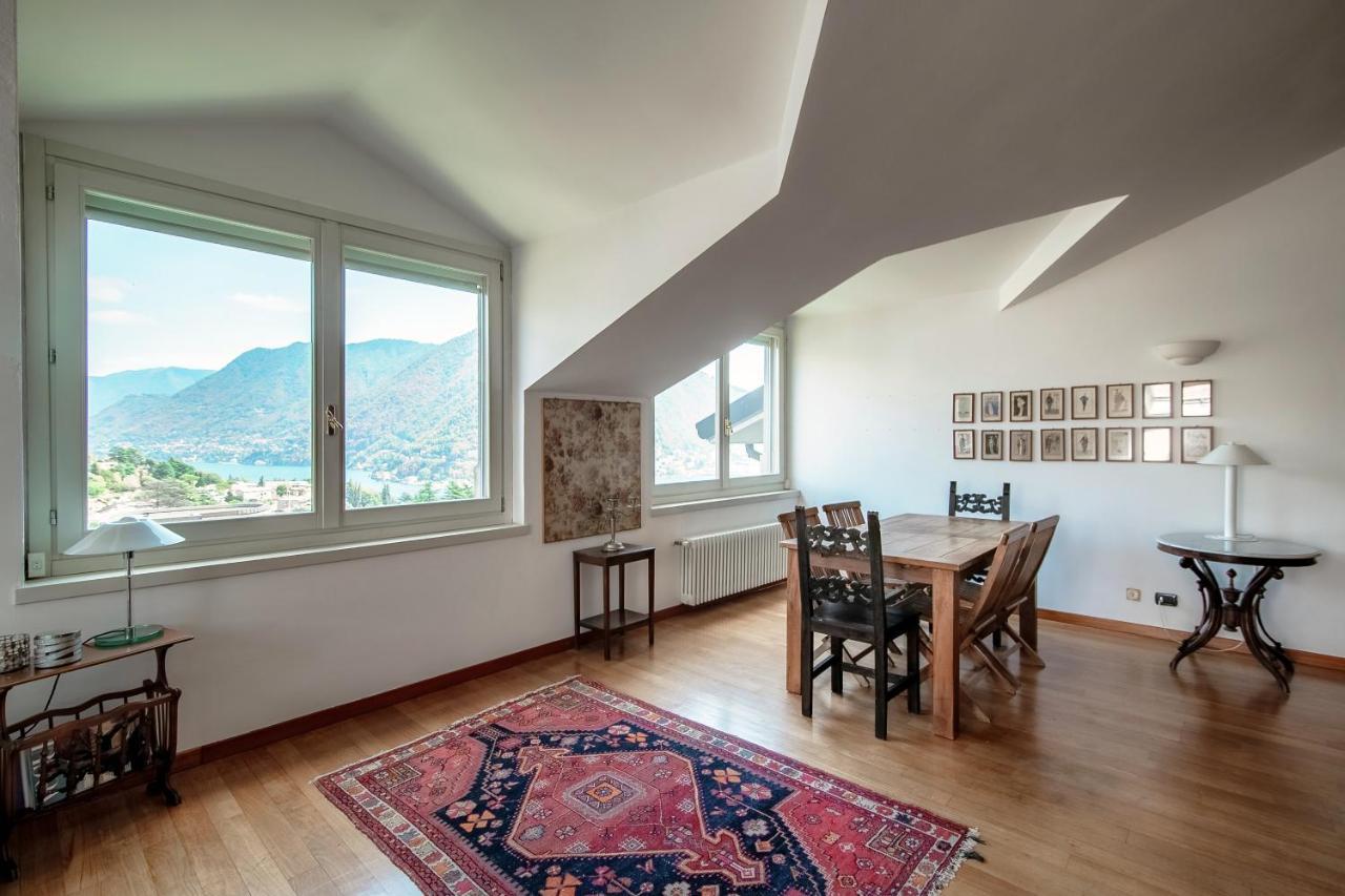 I D'A Charming Penthouse - Lake View- Como- House-130 Mt-2 Double Bedrooms And 2 Double Bathrooms A Spacious Living Room-Full Equipped Kitchen-Private Garden And Terrace-Private Covered Parking المظهر الخارجي الصورة