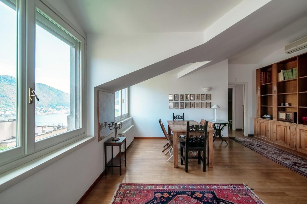 I D'A Charming Penthouse - Lake View- Como- House-130 Mt-2 Double Bedrooms And 2 Double Bathrooms A Spacious Living Room-Full Equipped Kitchen-Private Garden And Terrace-Private Covered Parking المظهر الخارجي الصورة